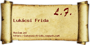 Lukácsi Frida névjegykártya